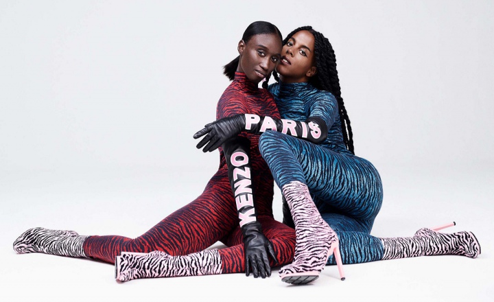 Тигриные шкуры на первых кадрах лукбука Kenzo x H&M