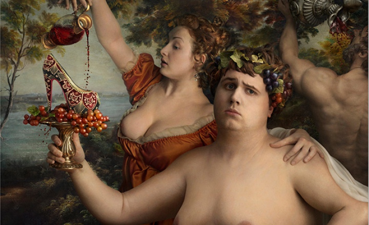 Рекламные коллажи Christian Louboutin в стиле Рубенса